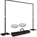Pipe and Drape Backdrop Stand Kit 10x10ft, Heavy Duty Back Drop Adjustable Stand with Carry Bag, Metal Background Frame for Parties Wedding Birthday Decoration Photography Photo Booth Video (Black)