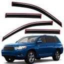 Lightronic WV194063 in-Channel Side Window Visor Deflector Vent Rain Guard, Dark Smoke Shatterproof Auo Shades, 4-Pieces Set, Fit for 2008-2013 Toyota Highlander, 2008-2013 Toyota Highlander Hybrid