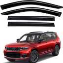 Lightronic Extra Durable Outside-Mount Auto Vent Window Visors, Fits 2022-2026 Jeep Grand Cherokee, UV Protection Rain Guards, Original Wind Deflectors, Smoke, 4-Pcs
