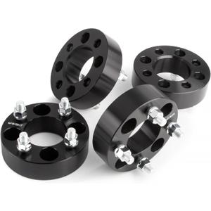 JiiinMiiin 4X4 1.5"(38mm) Black Golf Cart Wheel Spacers Adapters with Hub bore 68mm Fits for EZ GO EZGO Club Car, Thick 4x101.6mm 1/2" x20 Studs, 4PCS (1.5" - 4x4 - 4pcs)