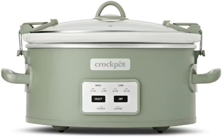 Crock-Pot Locking Lid 6qt Cook and Carry Programmable Slow Cooker Moonshine Green