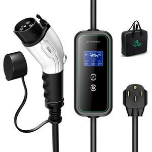 iDiskk Level 2 EV Charger for Tesla, 16Amp 240V Smart Home Electric Car Charger, NEMA 6-20, IP65 Waterproof Home EV Charging Station with 25ft Cables, with LCD Screen for All J1772 EVs iDiskk Level 2 EV Charger for Tesla, 16Amp 240V Smart Home Electric Car Charger, NEMA 6-20, IP65 Waterproof Home EV Charging Station with 25ft Cables, with LCD Screen for All J1772 EVs