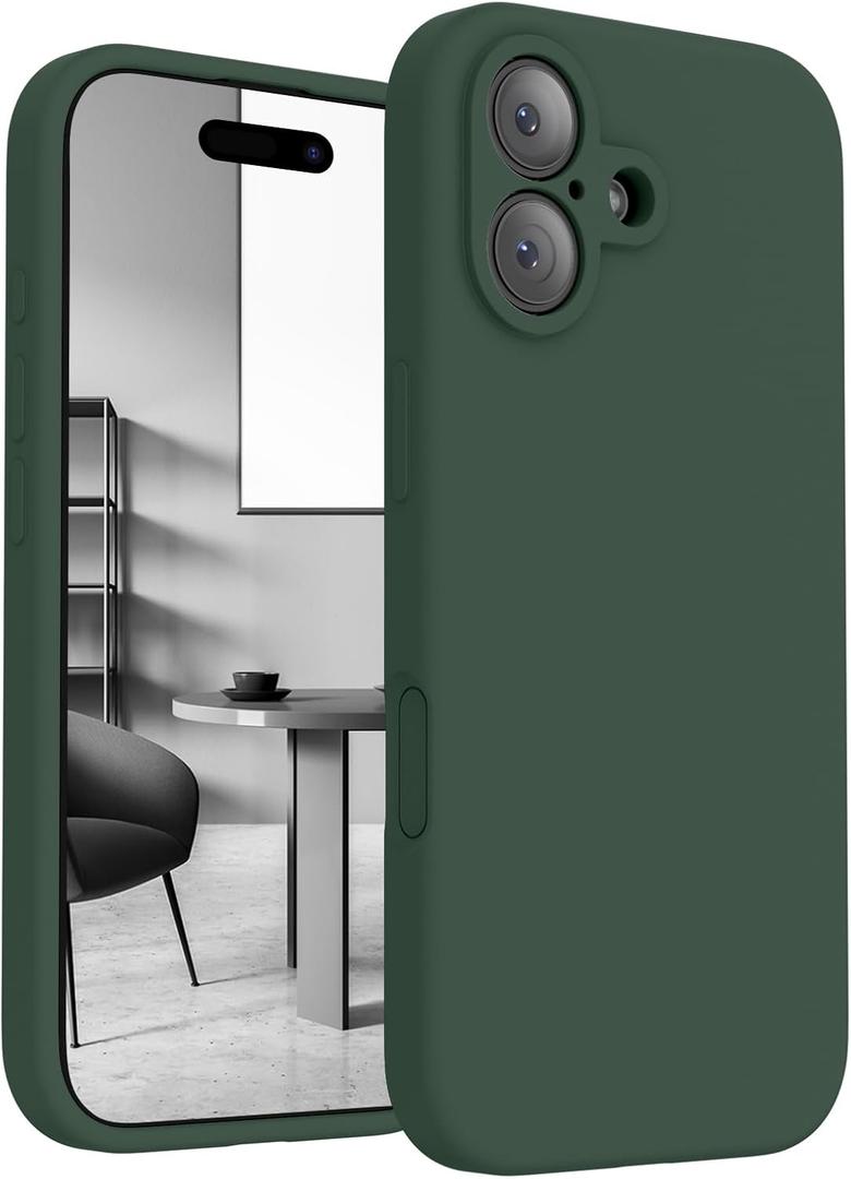 FireNova Magnetic for iPhone 17 Case, Compatible with MagSafe, [Integrated Silicone Camera Control Button] [Camera Protection] Anti-Scratch Microfiber Lining Phone Case, 6.3", Alpine Green