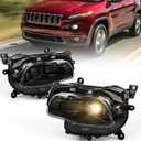 Pair Halogen Headlight for Jeep Cherokee 2014-2018 (Black Housing)
