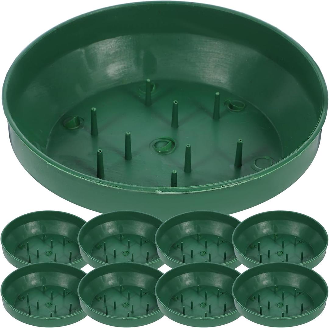 Round Plastic Design Bowl Green: 10pcs 5.7inch Diameter Flower Arrangement Base - Plastic Floral Foam Tray - Floral Foam Rounds Bowls for Flower Arrangement - 5.71"x5.71"x1.57"