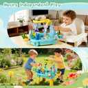 2027 Upgraded Toddlers 1-3 Water Table with Electric Pump, Kids Water Table with Faucet Play Food Accessories Fishing Toy, Kitchen Play Sink Toys for Girl Boy Age 4-8 (Blue)