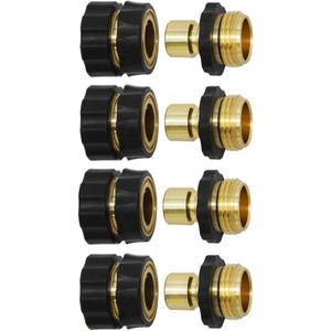 Twinkle Star 3/4 Inch Garden Hose Fitting Quick Connector Male and Female Set, 4 Set, Garden Hose Adapter, Quick Connect Hose Fittings, Garden Hose Connector, Hose Attachment