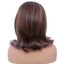 Rugelyss Short Brown Mixed Wig with Bang Retro Bouffant Beehive Wigs fits 80s Costume or Halloween Party