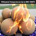 Skyflame 12PCS Ceramic Balls, Mixed of 4 Sizes Fire Pit Balls Set for Indoor and Outdoor Fire Tables or Fireplaces Accessory,Beige