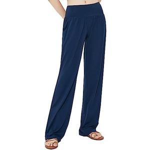 Urban CoCo Women's Comfy Yoga Pants Casual Wide Leg Sweatpants High Waist Stretch Trousers with Pockets, L