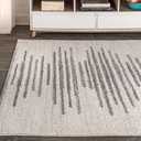 JONATHAN Y Aya Berber Stripe Geometric Cream/Gray Indoor Area Rug, 3x5, Contemporary, Modern, Easy-Cleaning for Living Room, Bedroom, Kitchen, Pet Friendly, Non-Shedding (MOH205A-3)