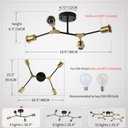 Modern Semi Flush Mount Ceiling Light,Mid Century 4 Light Lighting Fixture for Dining Room Bedroom Kitchen Foyer Entryway Hallway Laundry,Metal Gold and Black Sputnik Chandelier