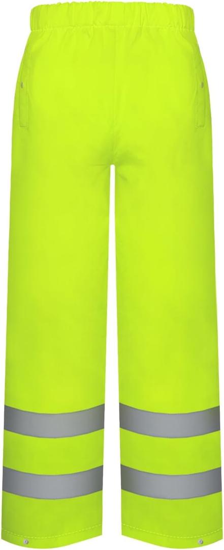 TCCFCCT High Visibility Rain Gear for Men Waterproof High Vis Rain Pants, Class 3 Hi Vis Rain Pants for Men with Hood, Lightweight Rain Suits for Mens Safety Work & Outdoors, 4XL-5XL Yellow P