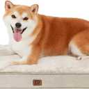 EHEYCIGA Orthopedic Dog Bed Waterproof 30"x20", Memory Foam Pet Bed for Medium Dogs, Washable Pet Mat with Removable Cover, Beige