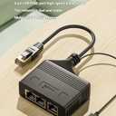 1 to 3 Port RJ45 Network Ethernet Adapter Splitter,esbeecables Ethernet Splitter 1 Male to 3 Female LAN Ethernet Splitter Adapter with USB Charging Port Suitable Super Cat5,Cat5e,Cat6,Cat7,Cat8