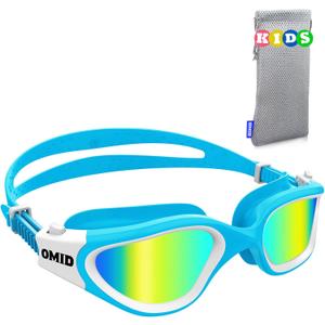 OMID Kids Swim Goggles, P2mini Polarized Swimming Goggles Comfortable for Age 6-14