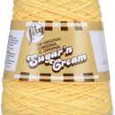 Lily Sugar'n Cream Cone Cotton Yarn for Dishcloths, Yellow #4 Worsted Yarn, 100% Cotton Cone Yarn for Crochet, Knitting, Dishcloths and Crafts, 674 Yards, 400g/14.11oz, 1-Pack