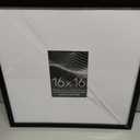 Americanflat 16x16 Picture Frame with Polished Plexiglass - Use as 5x7 Frame with Mat or Display 16x16 Photo Without Mat - Streamline Collection - Thin Border Square Frames for Wall Display - Black