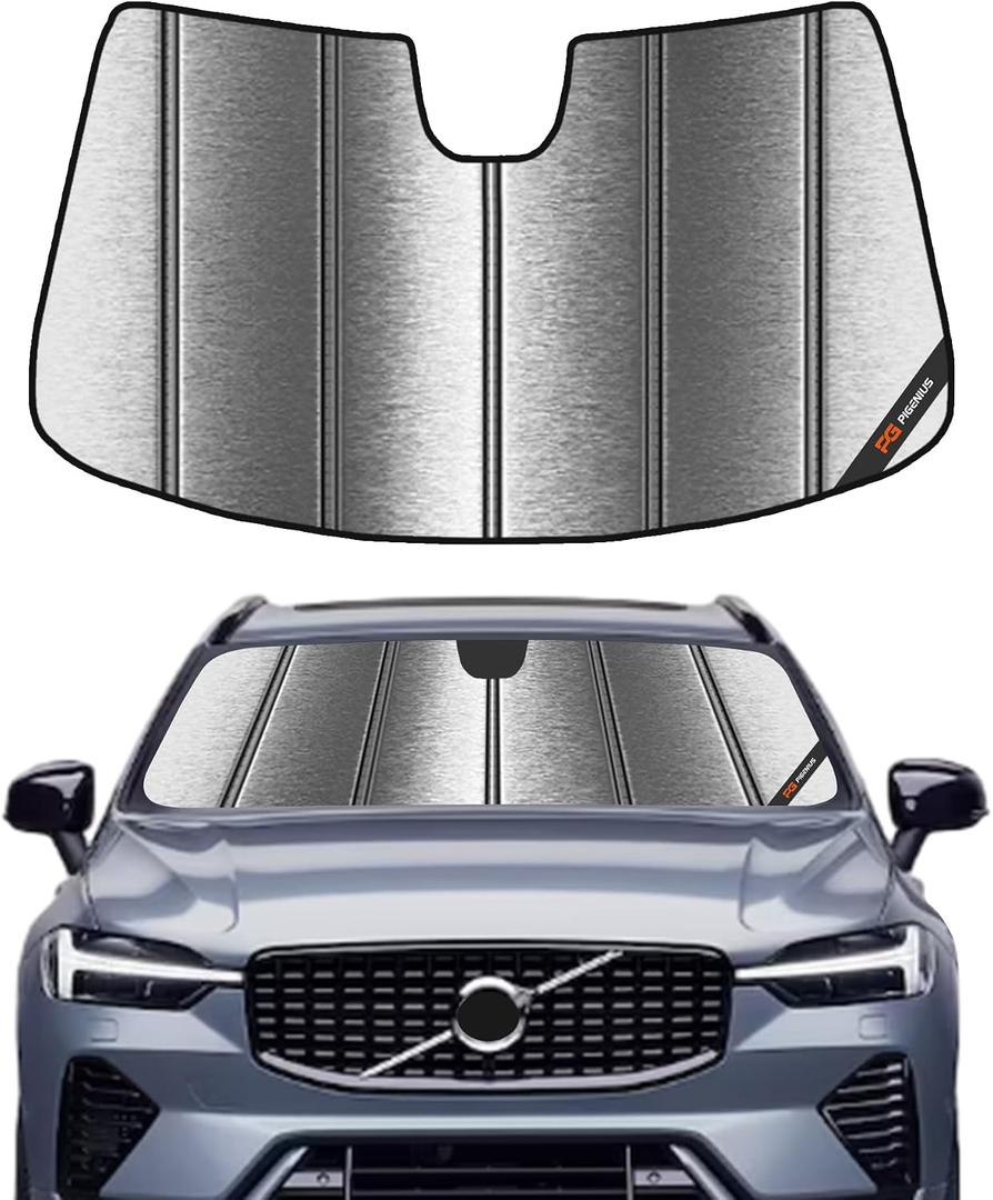 Pigenius Windshield Sunshade for Volvo XC60 2018-2026 Custom Front Window Shade - Metallic