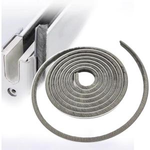 16 Ft (5m) 196 Inch Sliding sash Windows Doors Tape Pile Draught excluder Brush Seal Strip weatherstrip 6mm x 6mm (1/4 1/4 Inch, Gray)