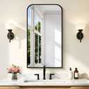 COFENY Bathroom Mirror, 20x36 inch Black Rectangle Wall Mounted Mirror with Thin Frame, Bathroom Vanity Mirrors for Over Sink, Entryway, Living Room, Bedroom