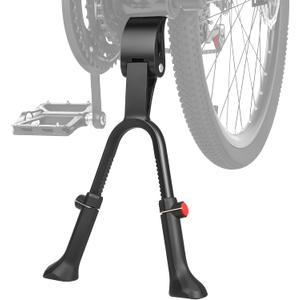 YBLNTEK Center Mount Bike Kickstand Adjustable Height, Double Leg Aluminum Alloy Bicycle Kick Stands for 24" 26'' 27.5'' 28" 29inches Adults Commuter Road Cargo Bikes