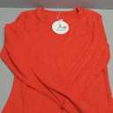 ANRABESS Women Long Sleeve Crew Neck Bodysuits Top 2025 Fall Slim Fit Ribbed Knit Soft Basic Tee Shirts (Medium, Bright Red)