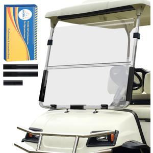 3/16"(5MM) Thick Foldable Golf Cart Windshield Direct Replacement for Yamaha G22 (2003-2006) Gas and Electric Models Clear, Acrylic,Impact Resistant, UV-Protected
