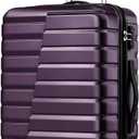 Coolife Medium Luggage Hardside Carry On with Spinner Wheels TSA Lock Telescopic Handle (24 inch-Purple