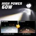 OPP ULITE Tacoma Led Fog Lights for Tacoma 2016-2022, 2014-2022 4Runner, 2014-2019 Tundra, 2007-2014 Camry, 6500K 60W Plug N Play 4.5inch Waterproof Driving Fog Lights Assembly Kit, 2PC Pack