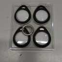 UNBREAKcable Holder for Apple AirTag [Fit Tightly Design] [Easy to Install] [Hold Air Tag Securely] Waterproof TPU Shell Case with All Metal Keychain Key Ring Clip, 4 Pack, Black