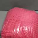 Puncuntex Flannel Fleece Throw Blanket Hot Pink 60"80",Super Soft Plush Cozy Blanket with Square Grid Design Luxury for Couch Sofa Chair