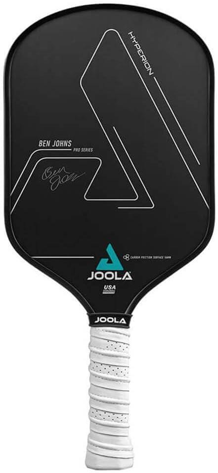 JOOLA Ben Johns Hyperion Pickleball Paddle - Select Raw Carbon Surface or Carbon Abrasion Surface for Increased Power and Spin - Elongated Grip Handle - Carbon Fiber Pickleball Paddle - USAP Approved (Hyperion | CFS | 16mm)