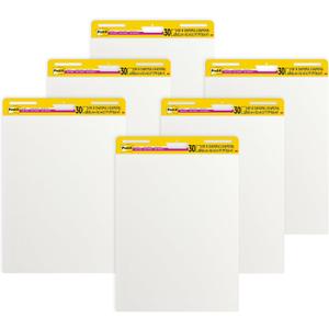 Post-it Super Sticky Easel Pad, 25 x 30 Inches, 30 Sheets/Pad, 6 Pads, Large White Premium Self Stick Flip Chart Paper, Super Sticking Power (559VAD6PK)