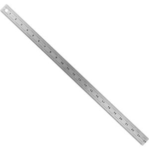 Pacific Arc Stainless Steel Ruler with 32nd and 64th Graduations, 24 Inches Rubber Backed