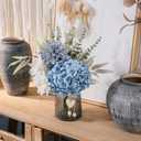 LUEUR Fake Flowers with Vase, Hydrangea Artificial Flowers in Vase Faux Flowers Arrangement Suitable for Home Kitchen Living Room Fall Spring Decor Office Decoration, Centerpiece Table Decorations