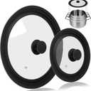 Universal Lid for Pots Pans and Skillets, 2 Pack Pan Cover fit 7", 8" 9" & 10", 11", 12" Diameter Cookware, Silicone Replacement Pan Lid Pot Lids for Frying Pans, Cast Iron,Tempered Glass Lid