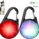 Dog Lights for Night Walking, 4 Modes IP68 Waterproof Dog Collar Lights Clip on, High Capacity Rechargeable Pet Accessories for Climbing, Running, Camping, 2 Packs (White)