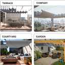 ECOOPTS 4'x12' Retractable Waterproof Wave Sun Shade Canopy Pergola Cover Shade Sail Awning for Outdoor Patio Porch Garden Deck Backyard (Light Grey)