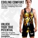 Exxact Sports Sublimated Adult & Youth Wrestling Singlet - Premium Powerlifting Singlet for Men & Boys, Unisex Singlets (Lion)