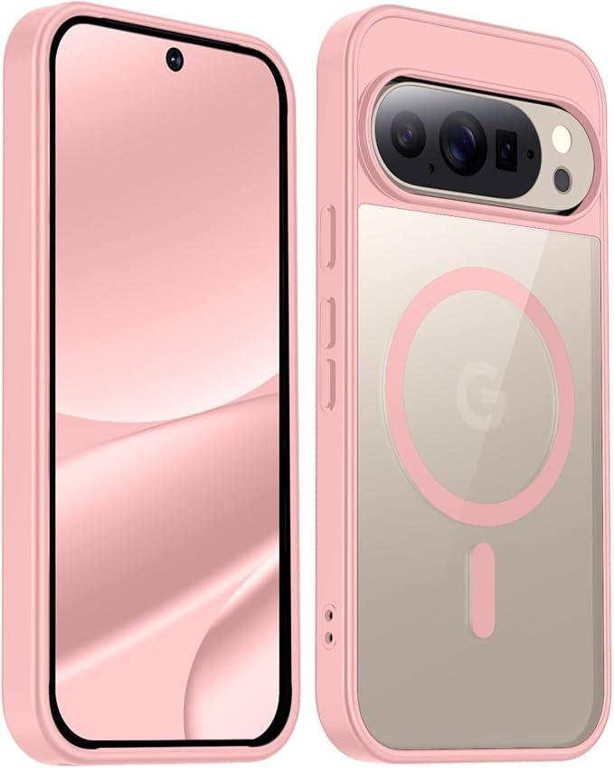 for Google Pixel 10 Case/Google Pixel 10 Pro Case,[Compatible with Magsafe] Military-Grade Protection & Anti-Yellowing,Magnetic Phone Case for Google 10/10 Pro-6.3",Pink