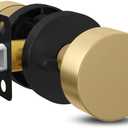 Mega Handles Buena Privacy Door Knobs - 1 Pack Reversible Interior Matte Black Door Knob, Heavy Duty Bed and Bath Door Knobs with Privacy Lock, Fits All Standard Door Sizes - Matte Black