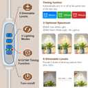 Aokrean Grow Light, 48 LEDs Full Spectrum Plant Lights for Indoor Growing, Height Adjustable Wood Grain Plant Grow Light with Base, 3 Optional Spectrums, Auto Timer 6/12/16Hrs, 5 Brightness