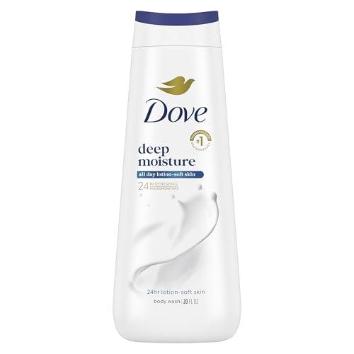 Dove Body Wash Deep Moisture For 24hr Lotion-Soft Skin Moisturizing Skin Cleanser with No Sulfates No Parabens 20 oz, 4 Packs