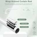 Hei!Dear 2 Pack Blackout Curtain Rod for Windows 48 to 84 inch (4-7Ft), Wrap Around Room Darkening Curtain Rods, 5/8" Samll Adjustable Modern Decorative Window rod,White