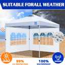 FANPAT Church Window 10x10ft Canopy Sidewalls for Pop Up Canopy, Waterproof UV Protection Fabric, Suitable for Outdoor Party, Picnics & Camping, White(3pcs Sidewalls Only, NOT Included Frame and Top)