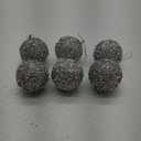 4 Pcs 4 Inch Christmas Ball Ornaments Glitter Sequin Ball Large Silver Christmas Tree Decorations Xmas Hanging Balls for Home New Year Holiday Indoor Outdoor Party Decor (4, Silver, 4 Inch)