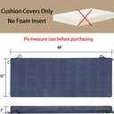 Magpie Fabrics Patio Bench Cushion Cover 48x18x3 Inch, NO Insert! Water&Fade Resistant Outdoor Loveseat Replacement Cover with Zipper (Navy Blue Textured)