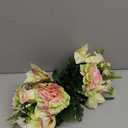 Briful Artificial Flowers Bouquet - 2 Pack Faux Silk Floral Arrangement Fake Carnations Roses Orchid Mixed Flower for Home Office Room Vase Memorial Grave Outdoor Decor