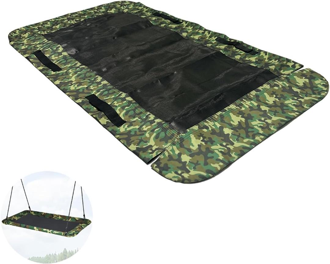 60-Inch Rectangular Platform Tree Swing Replacement Fabric - Platform Swing Replacement Cover 700lbs Capacity - with Handles(Camo Green, 60 inch)